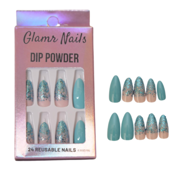 Ocean Glitz Press On Nails