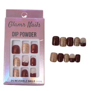 Luxury Cocoa & Glitter Press-On Nails ✨🤎