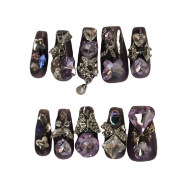 Royal Amethyst 3D Press-On Nails