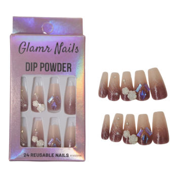 Luxe Nude Embellished Press-On Nails